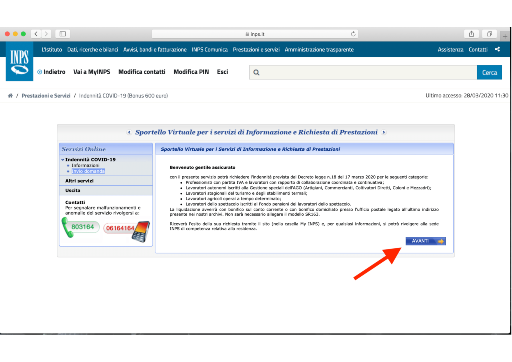 come accedere inps bonus 600 euro lavoratori spettacolo